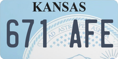 KS license plate 671AFE