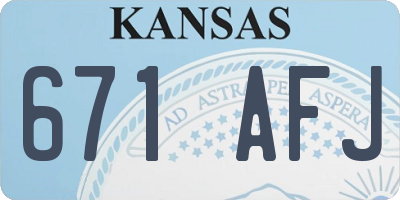 KS license plate 671AFJ