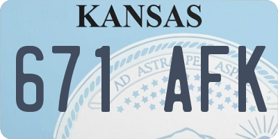 KS license plate 671AFK