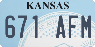 KS license plate 671AFM