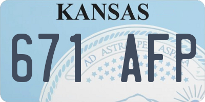 KS license plate 671AFP