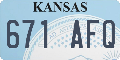 KS license plate 671AFQ