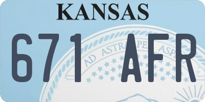 KS license plate 671AFR
