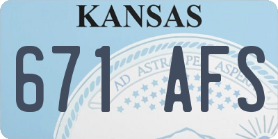 KS license plate 671AFS
