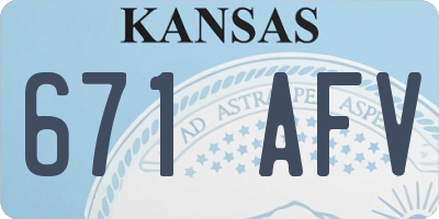 KS license plate 671AFV