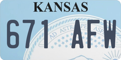 KS license plate 671AFW