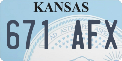 KS license plate 671AFX