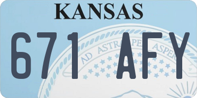 KS license plate 671AFY