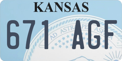 KS license plate 671AGF