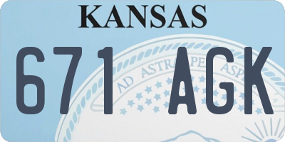 KS license plate 671AGK