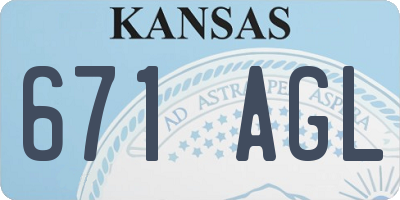 KS license plate 671AGL