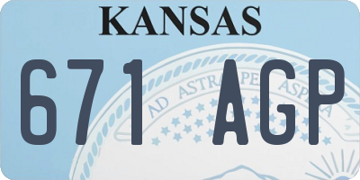 KS license plate 671AGP