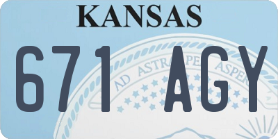 KS license plate 671AGY