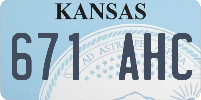 KS license plate 671AHC
