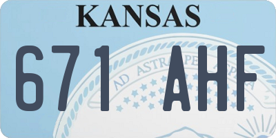 KS license plate 671AHF
