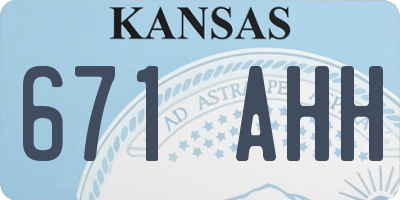 KS license plate 671AHH