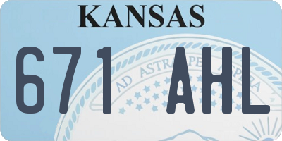 KS license plate 671AHL
