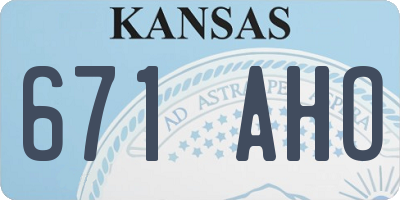 KS license plate 671AHO