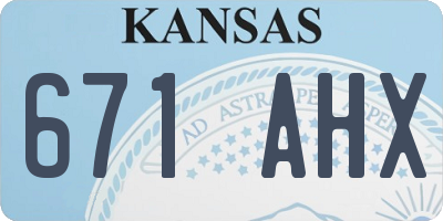 KS license plate 671AHX