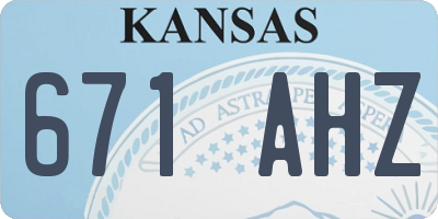 KS license plate 671AHZ