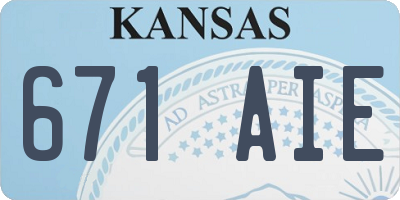KS license plate 671AIE