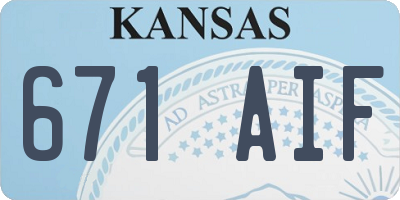 KS license plate 671AIF