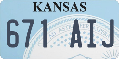 KS license plate 671AIJ