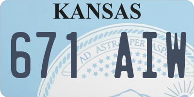 KS license plate 671AIW