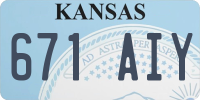 KS license plate 671AIY