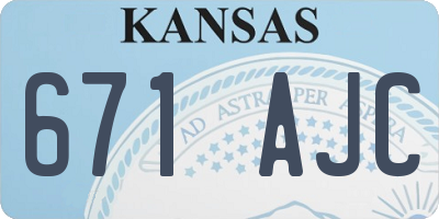 KS license plate 671AJC
