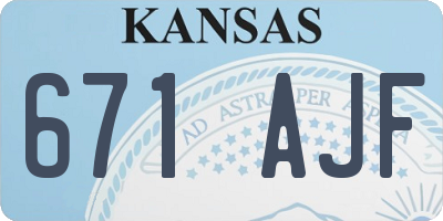 KS license plate 671AJF