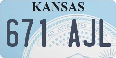 KS license plate 671AJL