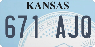 KS license plate 671AJQ