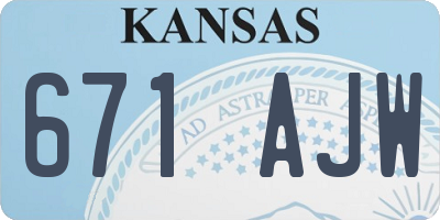 KS license plate 671AJW