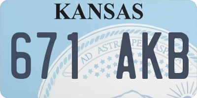 KS license plate 671AKB