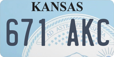 KS license plate 671AKC