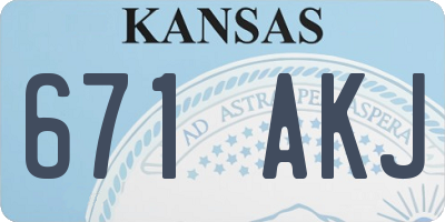KS license plate 671AKJ