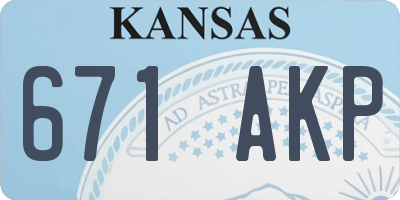 KS license plate 671AKP