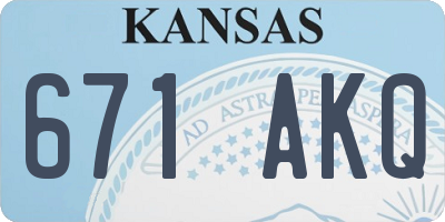 KS license plate 671AKQ