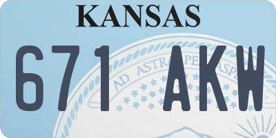 KS license plate 671AKW