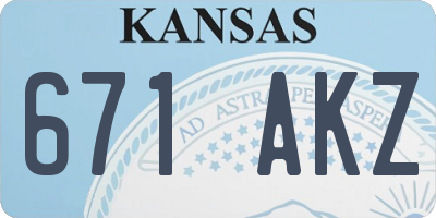 KS license plate 671AKZ