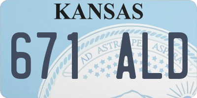 KS license plate 671ALD