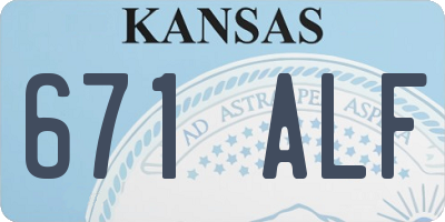 KS license plate 671ALF