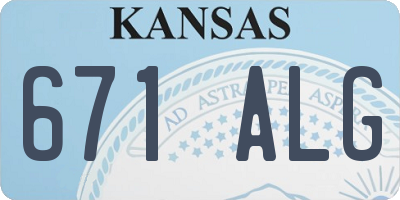 KS license plate 671ALG