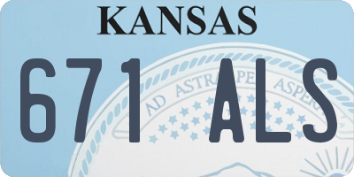 KS license plate 671ALS