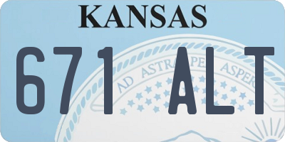 KS license plate 671ALT