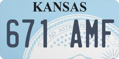 KS license plate 671AMF