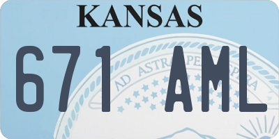 KS license plate 671AML