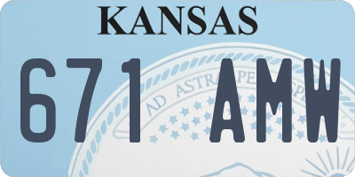 KS license plate 671AMW