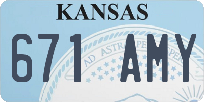 KS license plate 671AMY